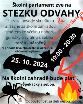 Školní parlament zve na STEZKU ODVAHY