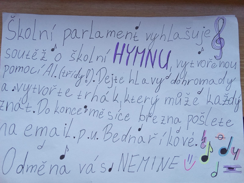 Soutěž o školní hymnu