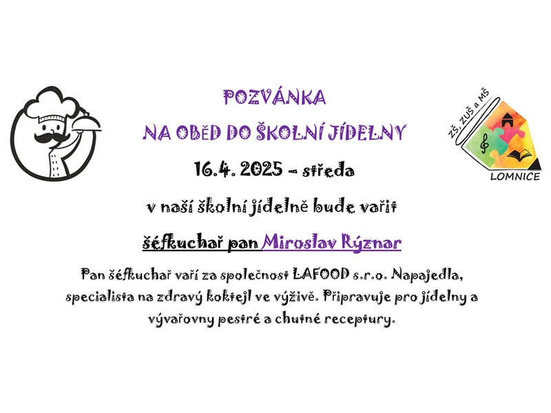 Pozvánka na oběd do školní jídelny