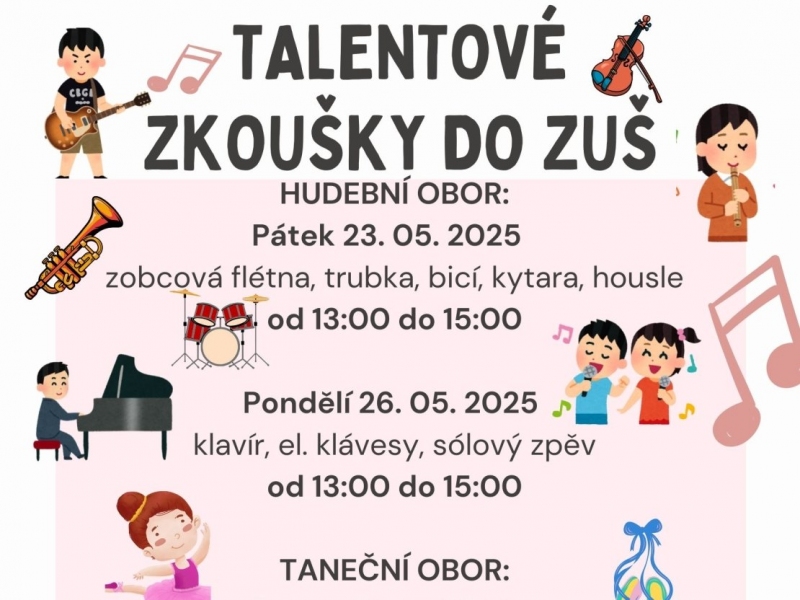 Talentové zkoušky do ZUŠ