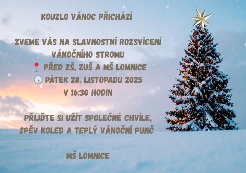 Pozvánka na rozsvícení vánočního stromu