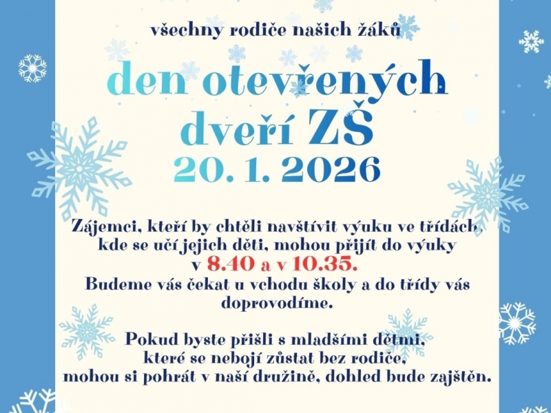 Den otevřených dveří pro všechny rodiče