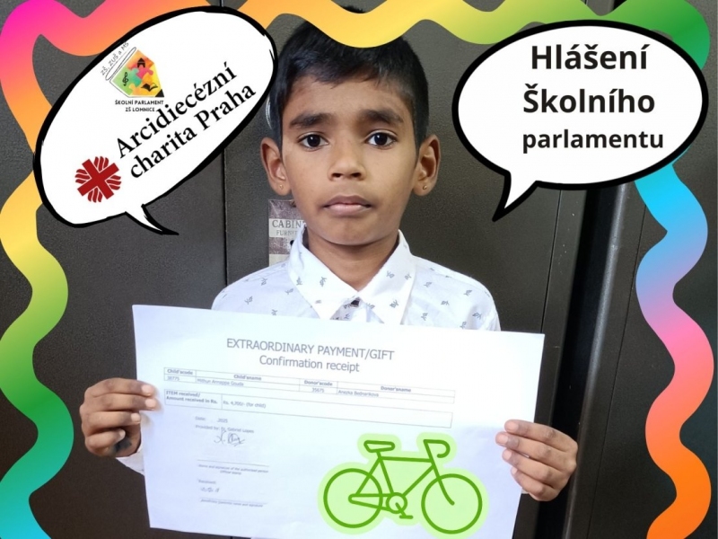 Mithun děkuje za jízdní kolo k narozeninám!