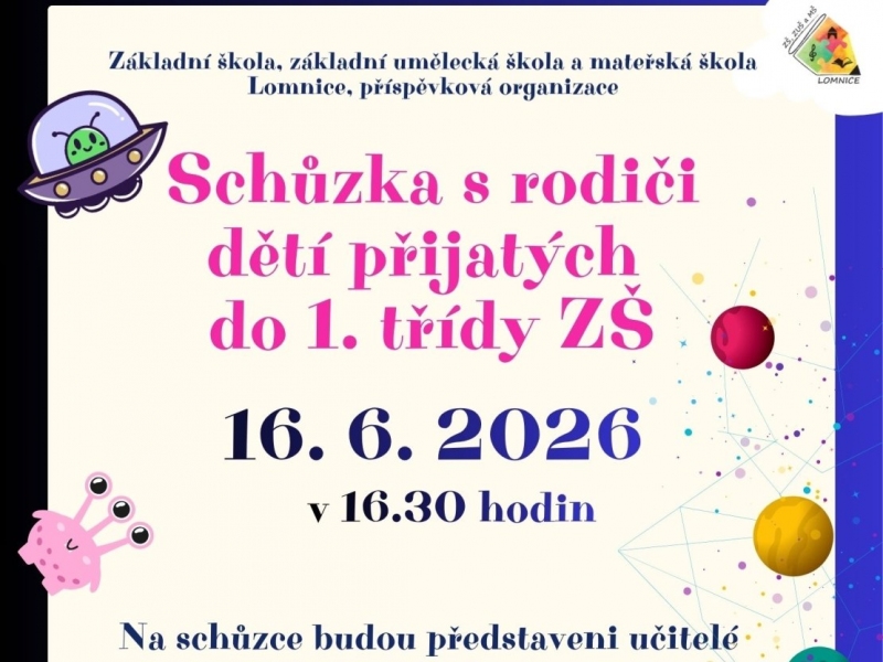 Schůzka s rodiči dětí přijatých do první třídy