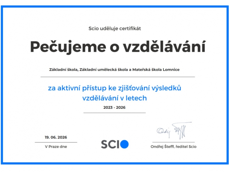 Pečujeme o vzdělávání