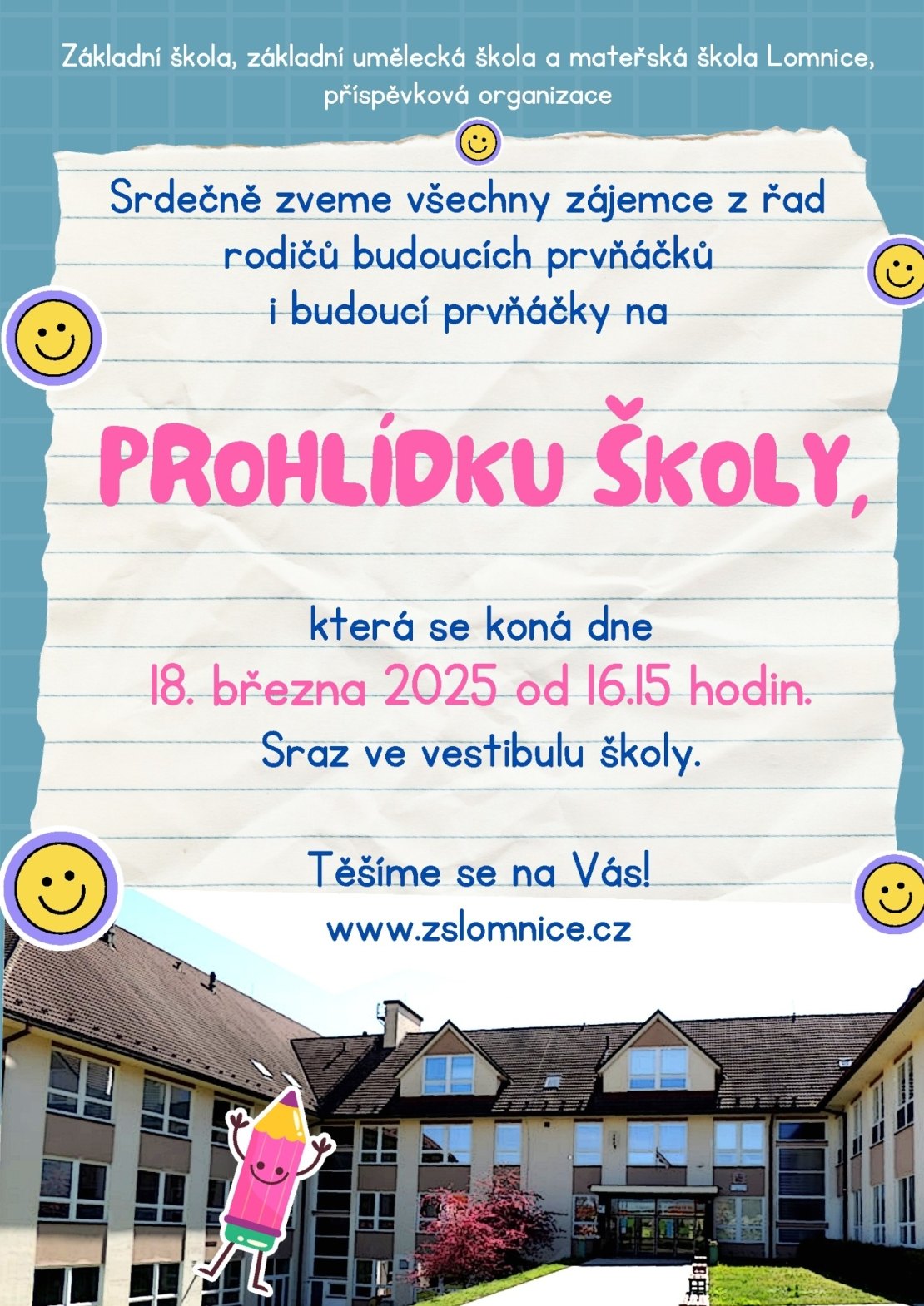 Pozvánka na prohlídku školy