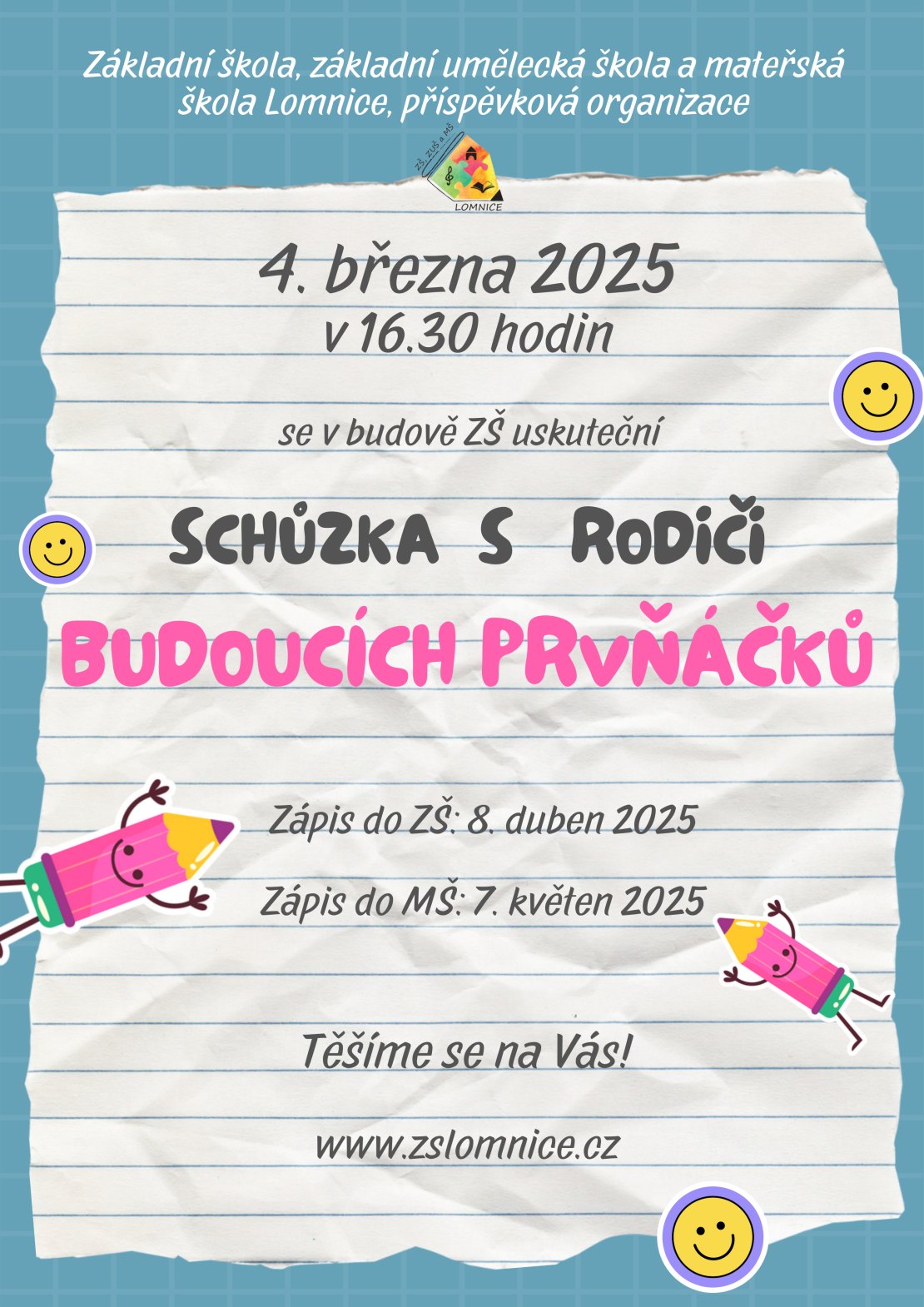 Schůzka s rodiči budoucích prvňáčků