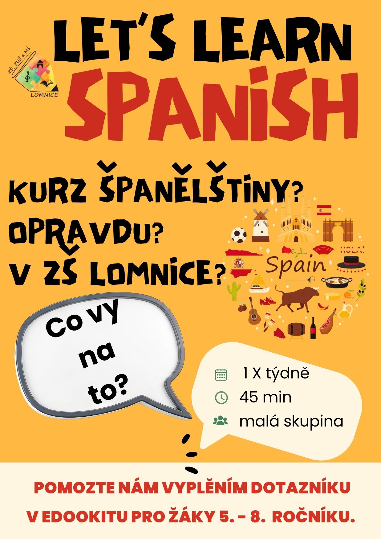 Kurz španělštiny v ZŠ Lomnice