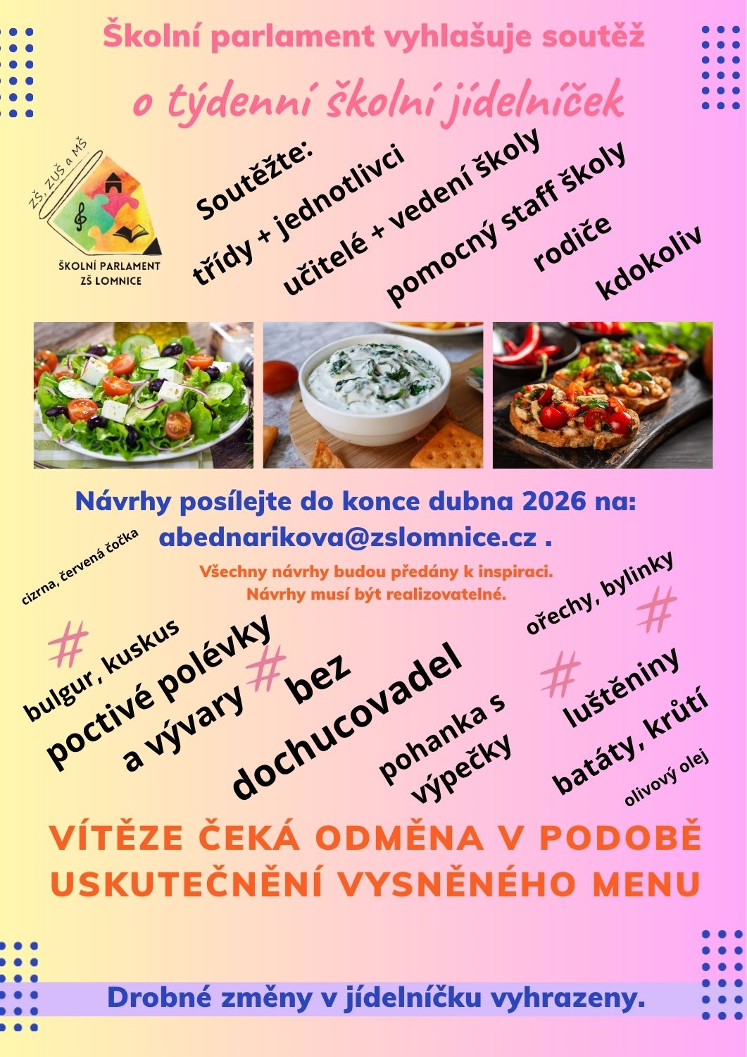 Soutěž o školní jídelníček